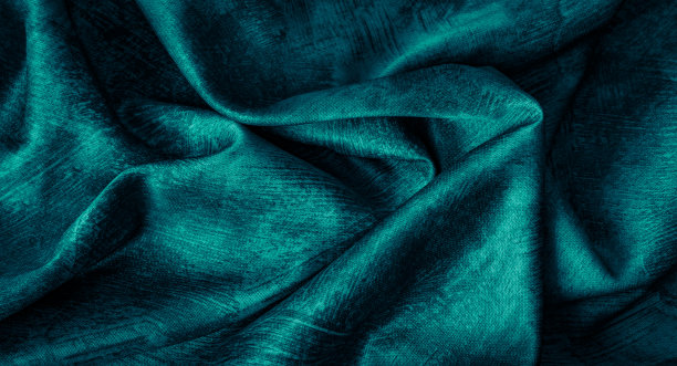 有明显纹理的皱蓝色棉布图片下载