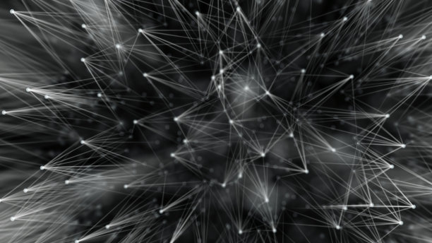 光滑的技术表面像蒲公英。丛式连接线和点。图片下载