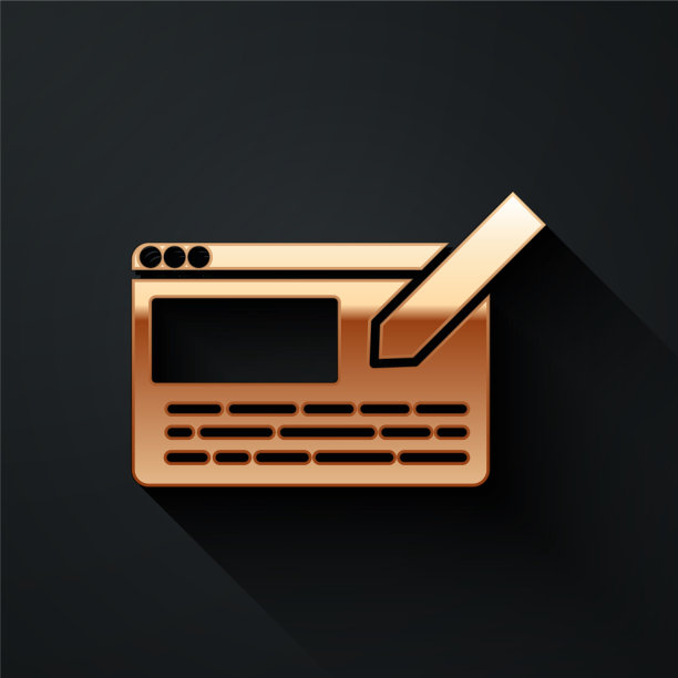 金色UI或ux设计图标孤立在黑色上图片下载