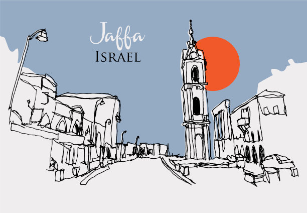 画素描雅法以色列图片下载