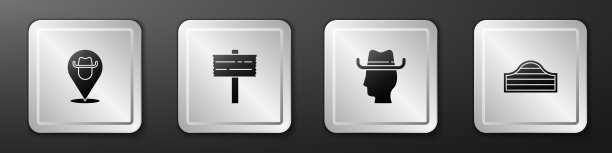 设定牛仔位置牛仔路交通路标图片下载