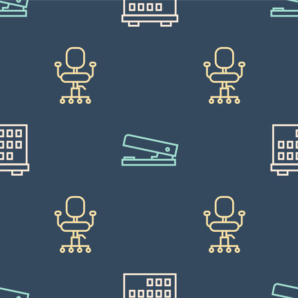 设置线日历办公椅和订书机图片下载