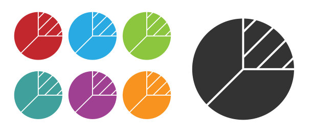 黑饼图信息图图标孤立在白色图片下载