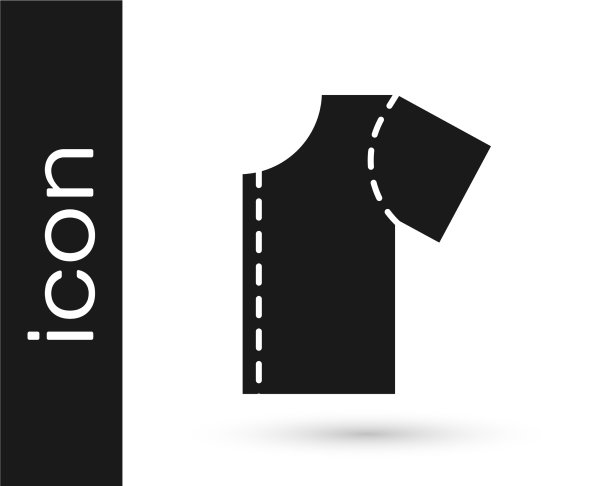 黑色缝纫图案图标孤立在白色上图片下载