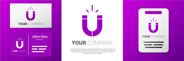 标识型磁铁图标孤立在白色背景图片下载