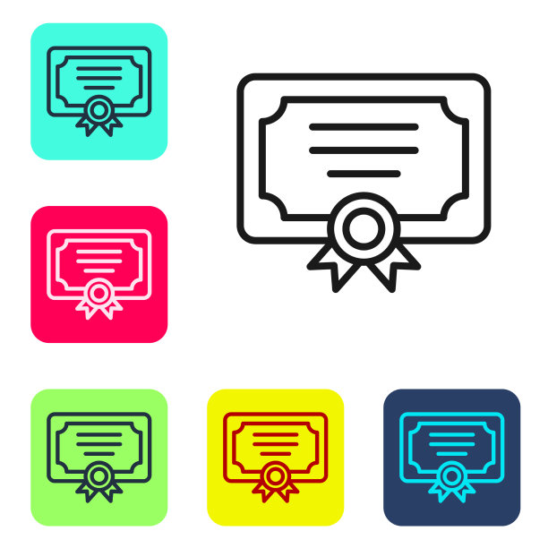 黑线表示证书模板图标隔离在图片下载