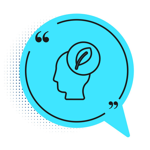 黑线人的头部，里面有叶子的图标图片下载