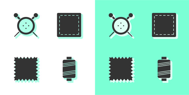 设置缝纫线扣和编织针图片下载