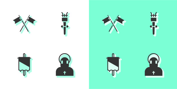 Set monk跨越了中世纪的旗帜和中世纪图片下载