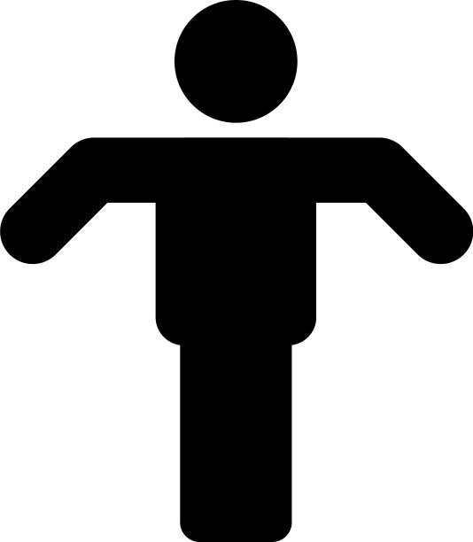男人的图标男性的象征，张开的双手平图片下载