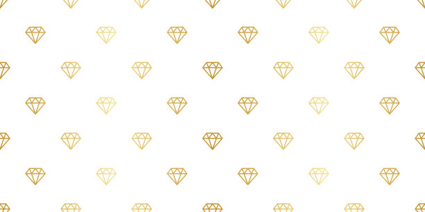 黄金钻石无缝重复图案背景图片下载