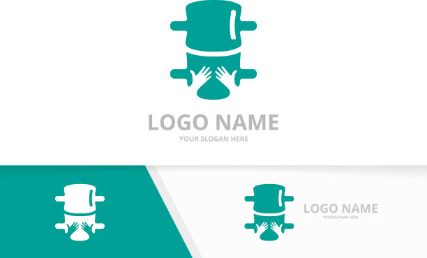 脊柱和手的标志组合独特图片下载