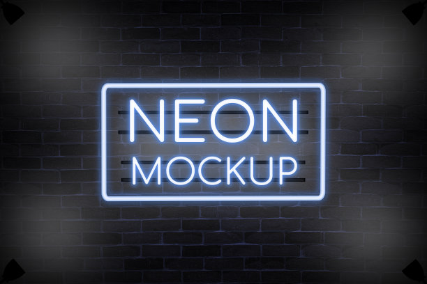 霓虹造型霓虹招牌横幅，闪亮灯光招牌集合。图片下载