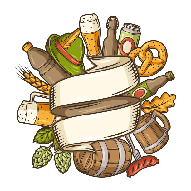 啤酒节或啤酒节插图。酒吧或酒吧菜单和传单的背景。图片下载
