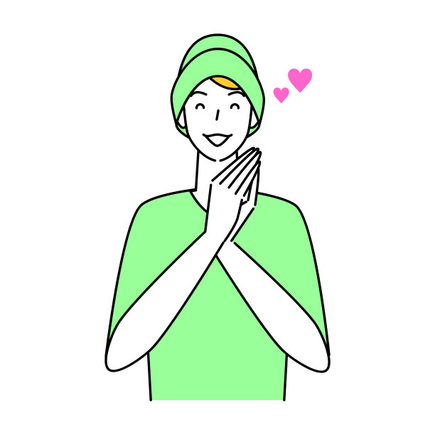 戴着护理帽和假发，采取头发护理措施的可爱微笑男人，头发护理矢量插画图片下载