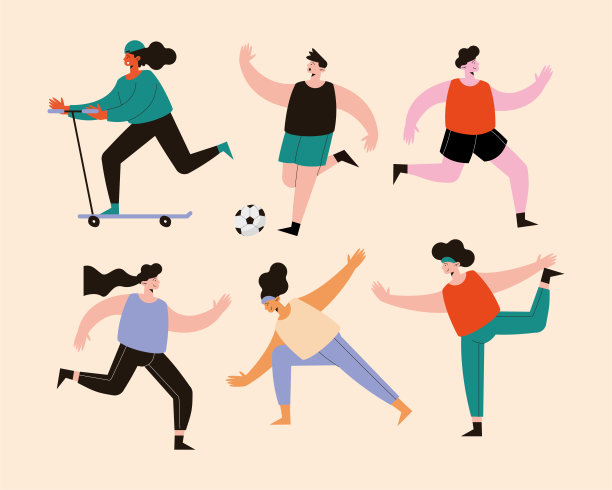 六名运动员练习运动图片下载