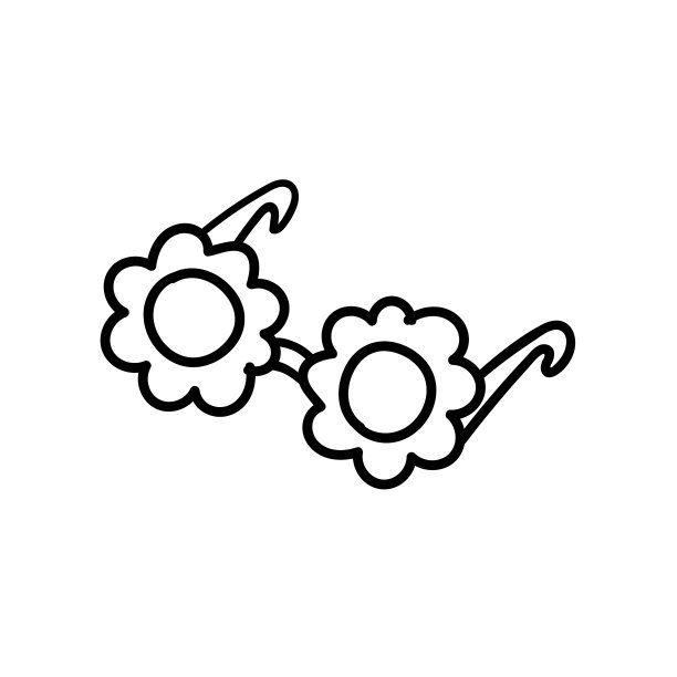 涂鸦手绘太阳镜眼镜花图片下载