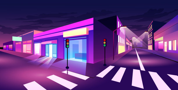 城市夜晚街道图片下载