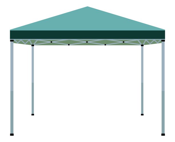 绿色帐篷的插图。图片下载