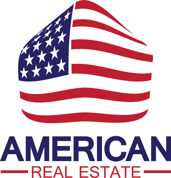 房屋美国国旗房地产标志图片下载