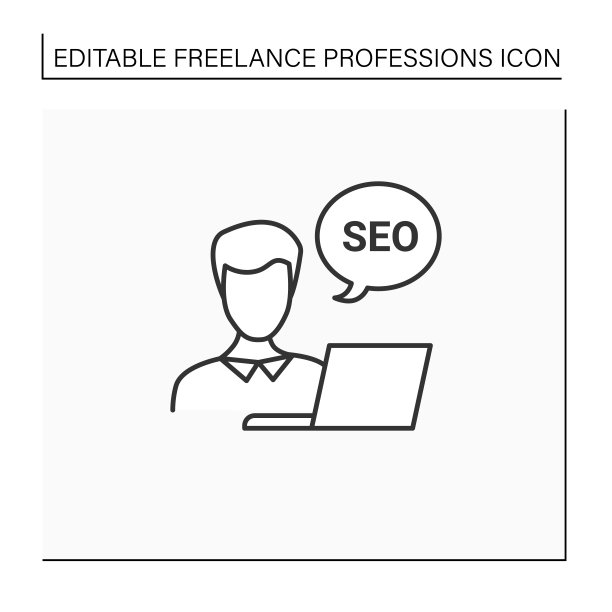 SEO专家线图标图片下载