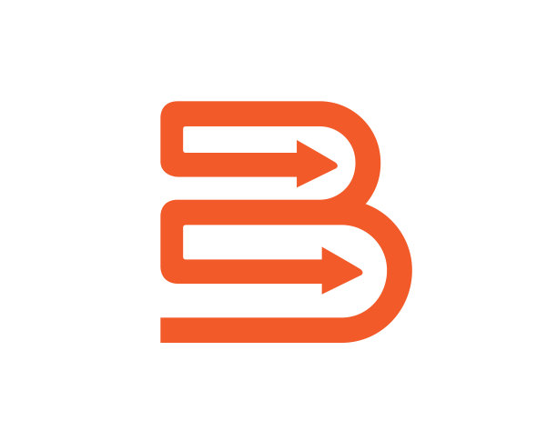 创意首字母B箭头标志向量图片下载