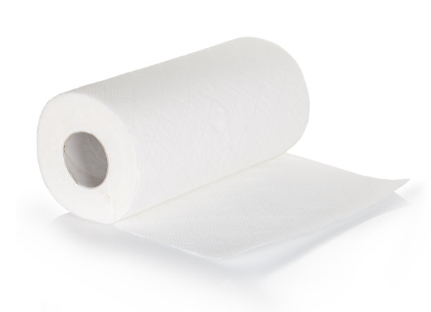 厨房纸巾孤立在白色背景。图片下载