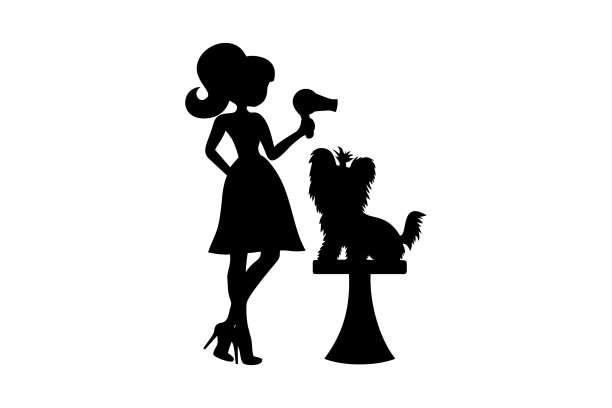 狗美容，宠物美容，动物理发，宠物清洗。矢量插图。图片下载