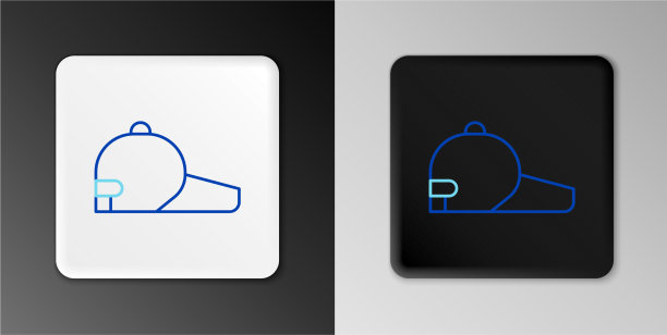 线棒球帽图标孤立在灰色背景图片下载