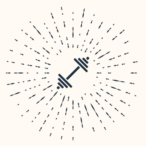 灰色哑铃图标孤立在米色背景图片下载