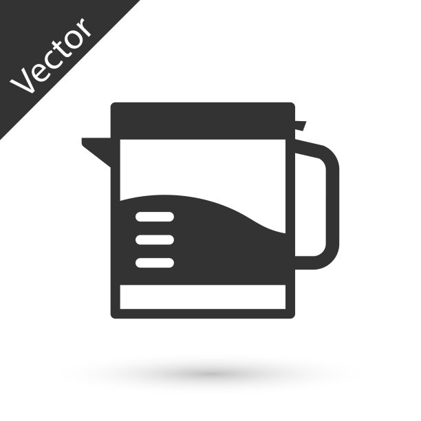 灰色水壶图标孤立在白色上图片下载