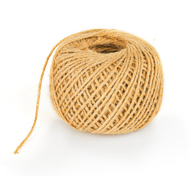 麻线孤立在白色背景上。复古的概念。图片下载