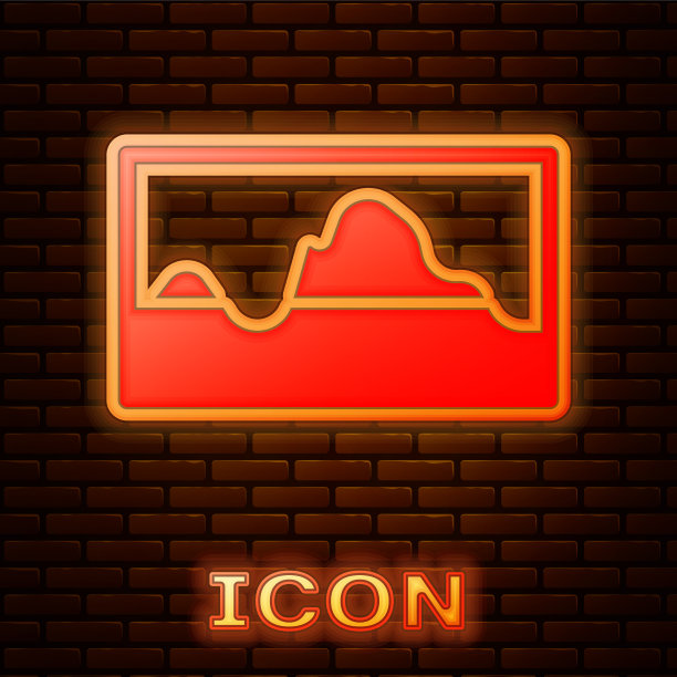 发光的霓虹灯音乐波均衡器图标隔离图片下载