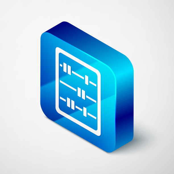等距算盘图标孤立在灰色背景图片下载