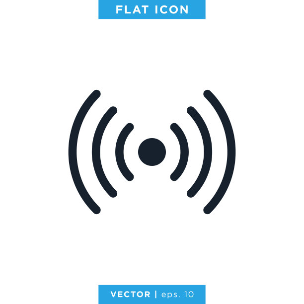 Wi - fi信号图标矢量股票插图设计模板。图片下载