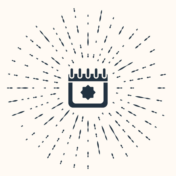 灰色斋月日历图标孤立的米色图片下载