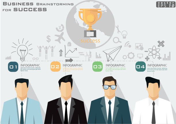 插图业务。设计理念和概念思考创意。对于成功，计划，思考，搜索，分析，沟通，未来的想法创新技术现代。图片下载