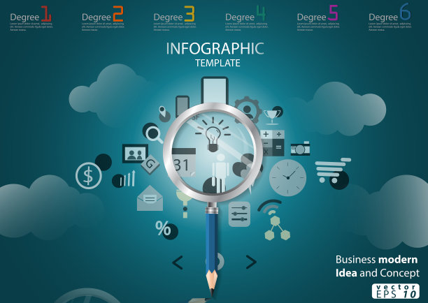 插图业务。设计理念和概念思考创意。对于成功，计划，思考，搜索，分析，沟通，未来的想法创新技术现代。图片下载