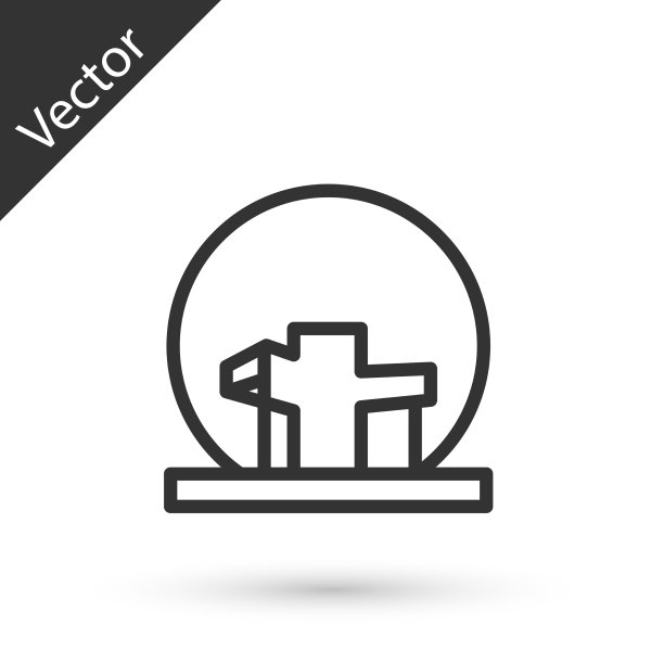 灰线蒙特利尔生物圈图标孤立图片下载