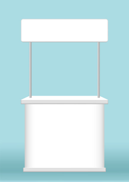 报摊展示、促销柜台展示、零售柜台展示、报摊广告、报摊广告、3D插图图片下载