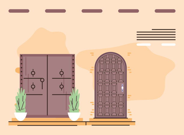 木制的前视图门图片下载