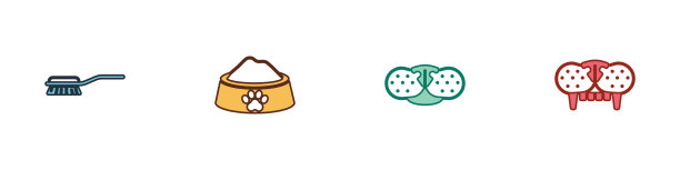 为猫和狗设置毛刷图片下载