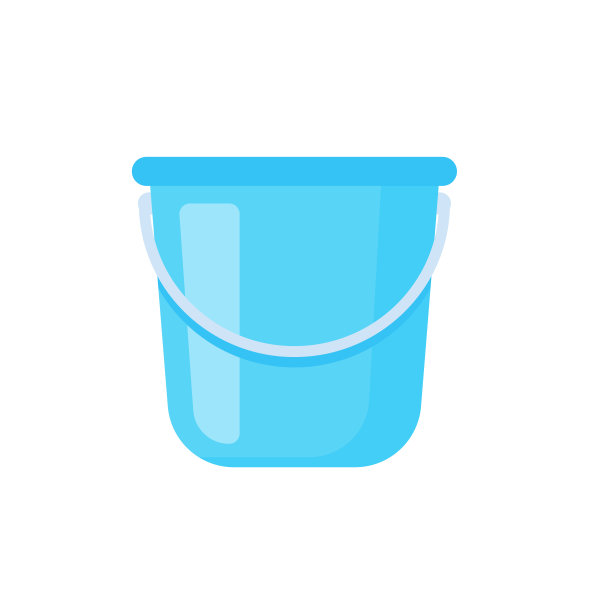 清洗水箱矢量。拖地用的塑料桶图片下载