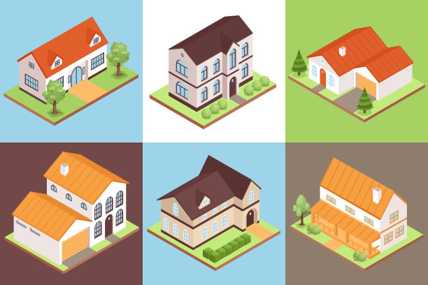 等距私人住宅设计概念集图片下载