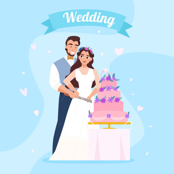 婚礼蛋糕夫妻形象图片下载