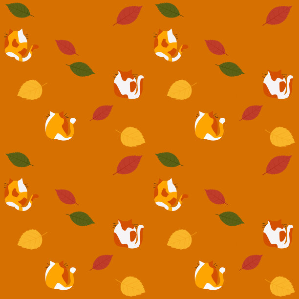 图案与插图的背面斑点猫和茂盛的尾巴图片下载