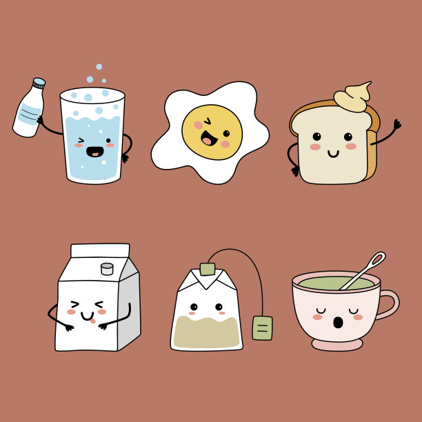 一套矢量可爱的插图在卡通风格的孩子设计，假期，邀请和卡片图片下载