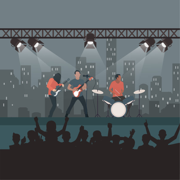 摇滚音乐节流行乐队登台演出图片下载