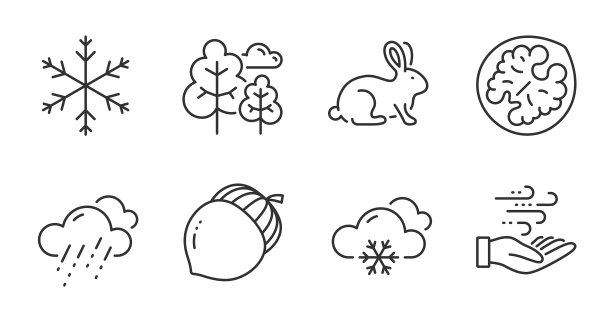 树动物测试和橡子图标设置下雨图片下载