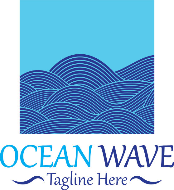 抽象的蓝色海浪在亚洲风格图片下载